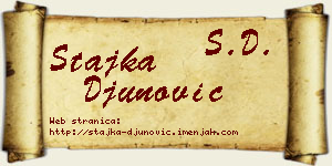 Stajka Đunović vizit kartica